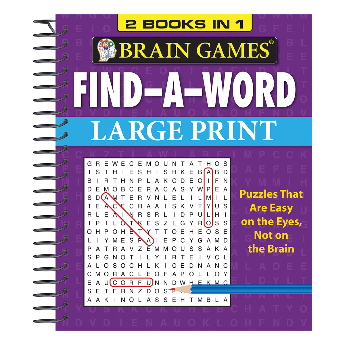 Brain Games  2 Books in 1  FindAWord Large Print