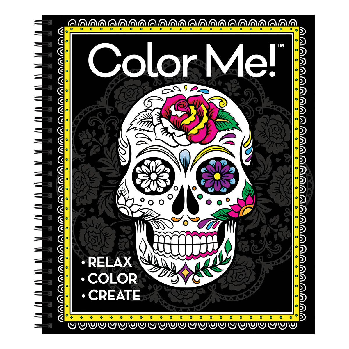 Color Me! Adult Coloring Book Skull Cover Includes a Variety of Images