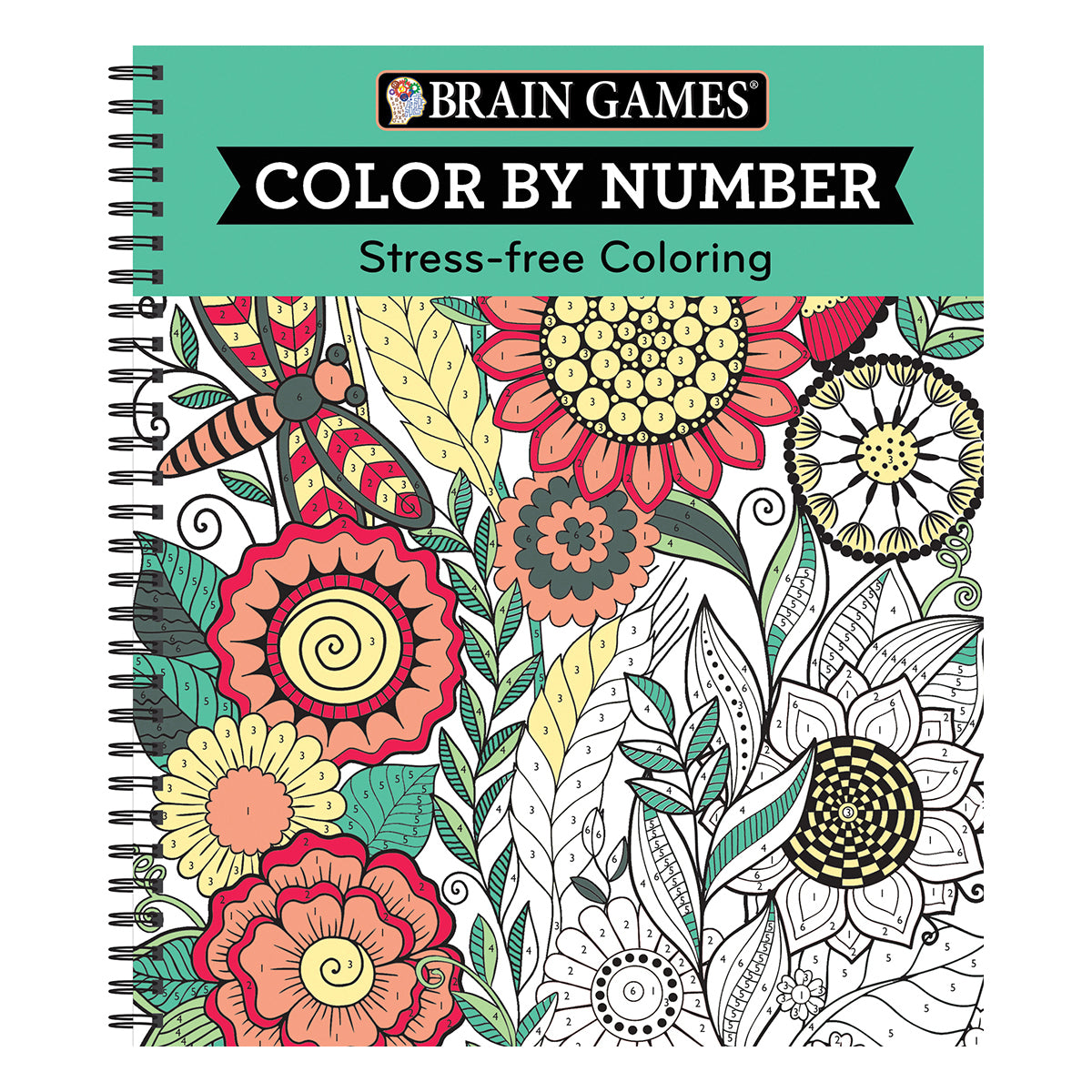 Brain Games Color by Number StressFree Coloring Green