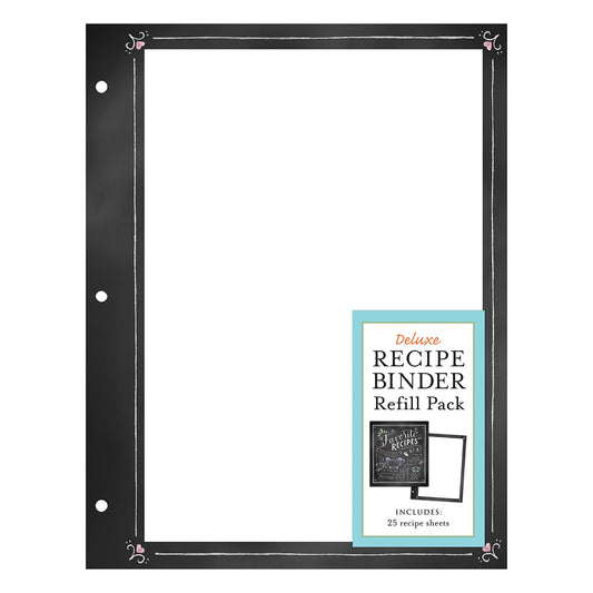 Deluxe Recipe Binder Refill Pack  Favorite Recipes Chalkboard