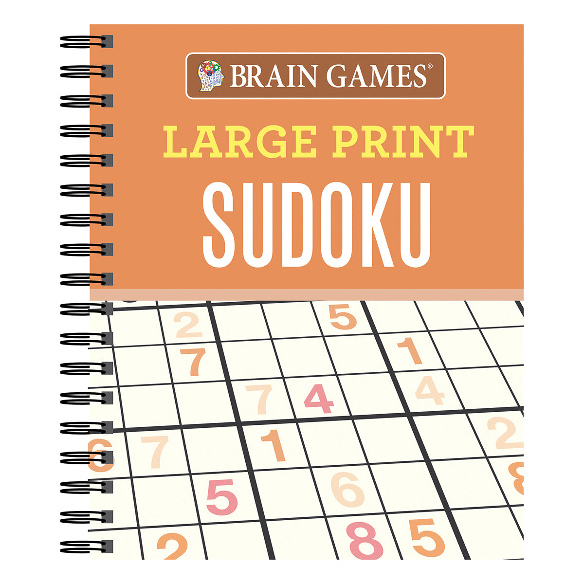 Brain Games Large Print Sudoku Orange pilbooks