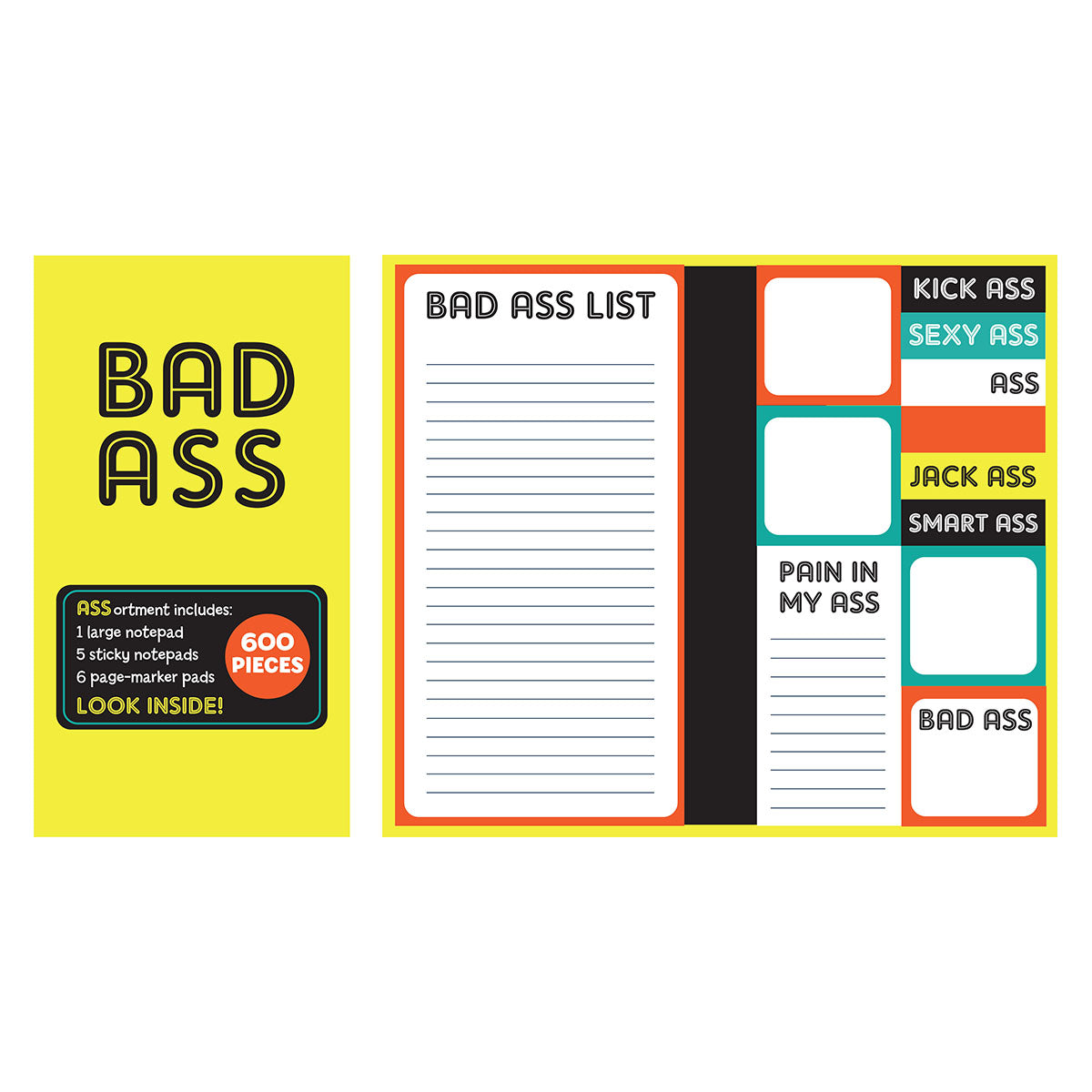 Book of Sticky Notes Notepad Collection Bad Ass