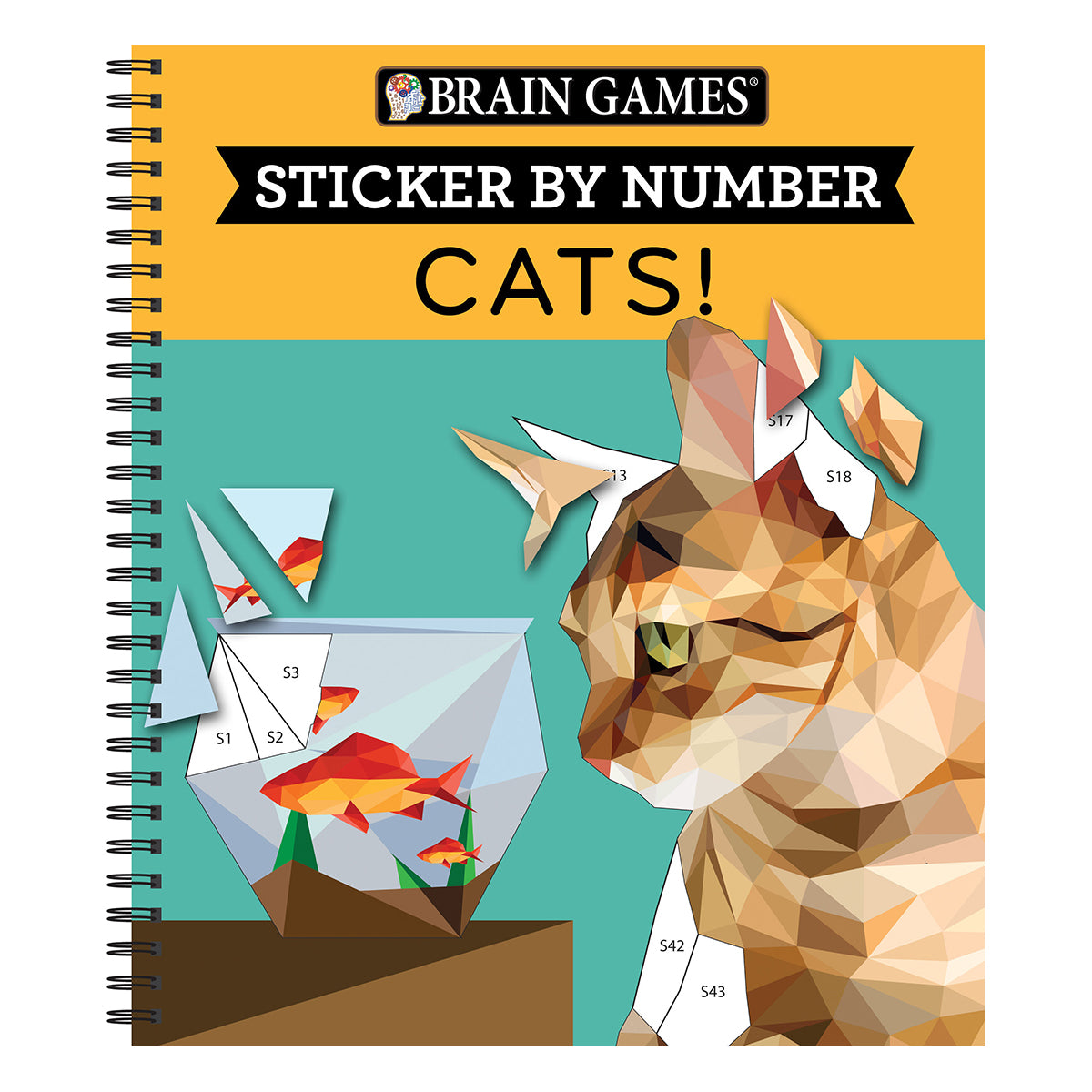 Brain Games Sticker by Number Cats! 28 Images to Sticker