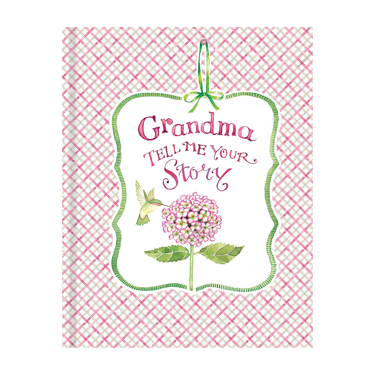 Grandma Tell Me Your Story Keepsake Journal Hummingbird & Hydrangea Cover
