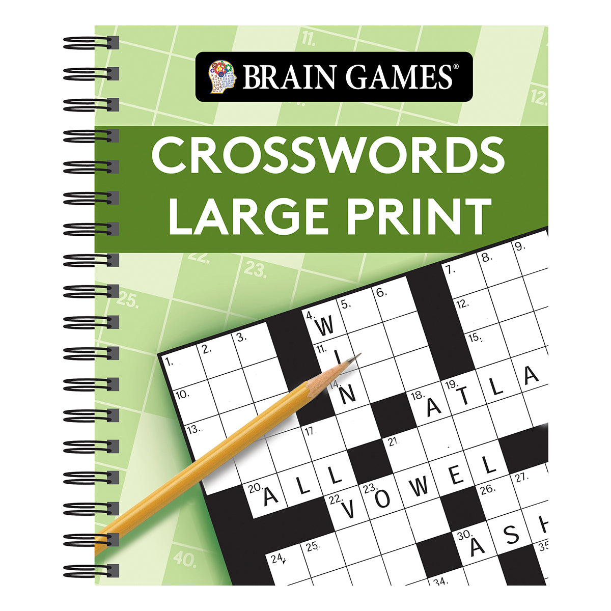 Brain Games Crosswords Large Print Green