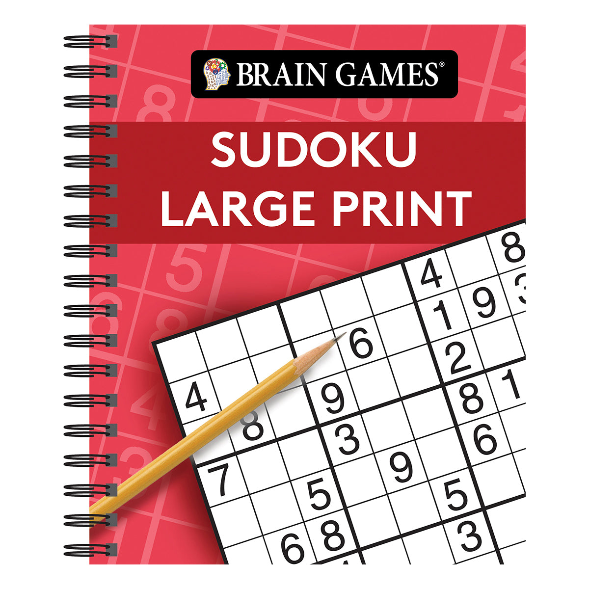 Brain Games Sudoku Large Print Red