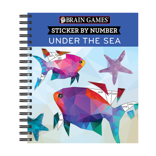 Brain Games  Sticker by Number Under the Sea  2 Books in 1 42 Images to Sticker