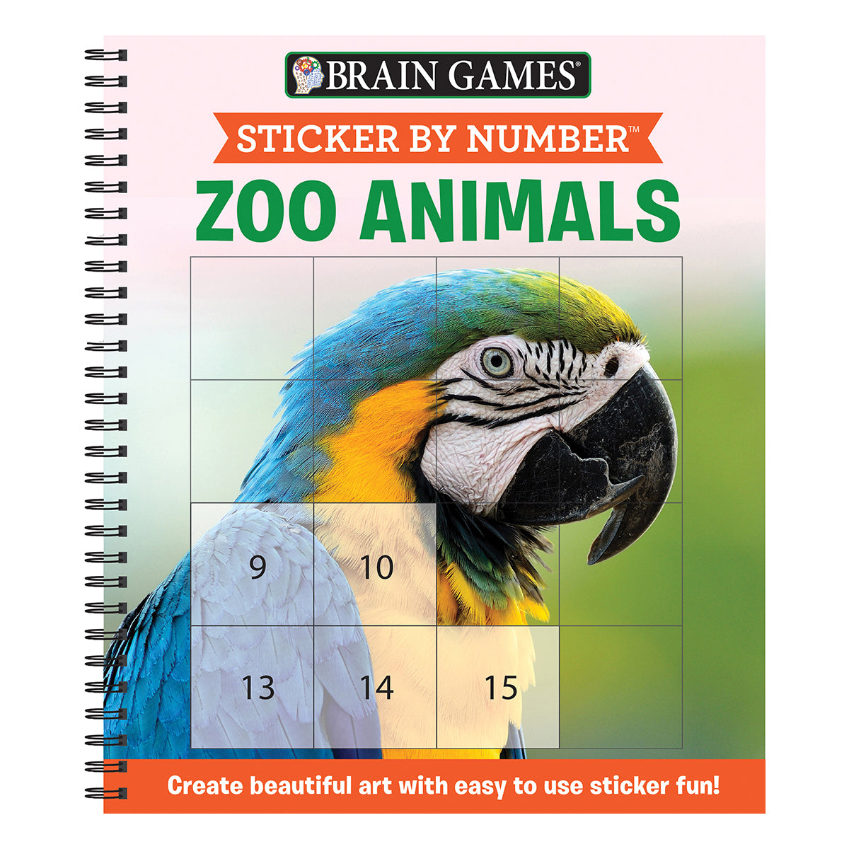 Brain Games Sticker by Number Zoo Animals Easy Square Stickers