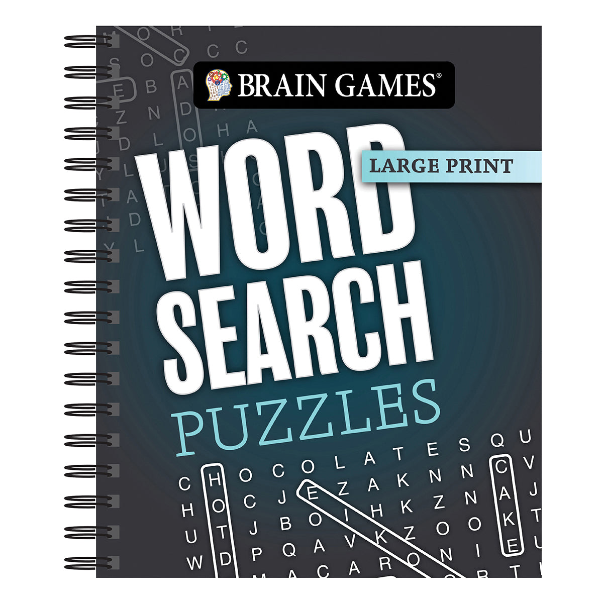 Brain Games Large Print Word Search Puzzles Dark Gray