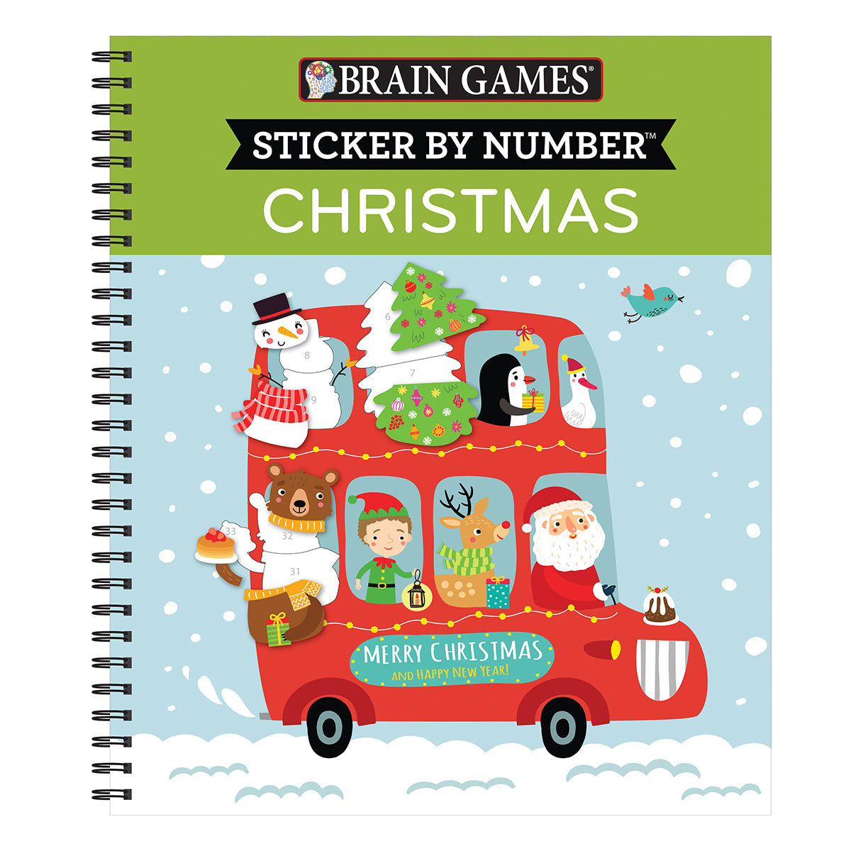 Brain Games Sticker by Number Christmas Kids