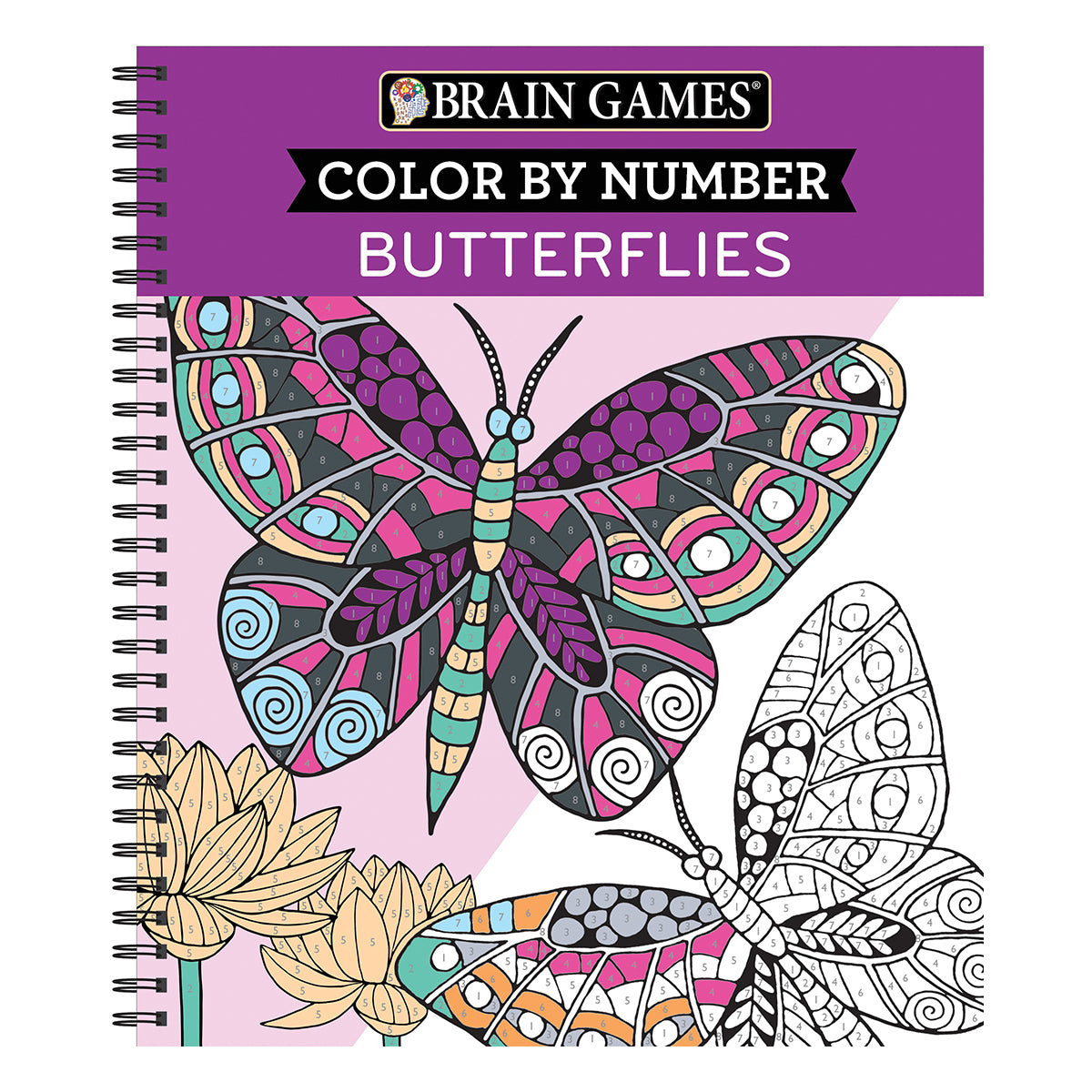 Brain Games Color by Number Butterflies
