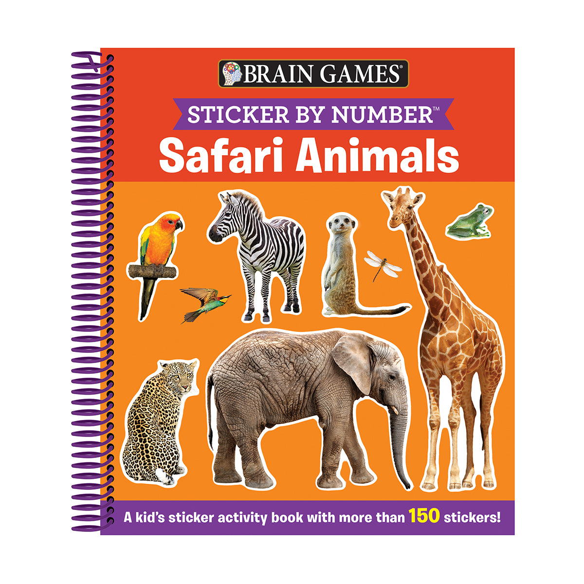 Brain Games Sticker by Number Safari Animals Ages 3 to 6