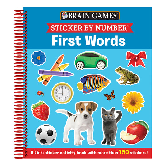 Brain Games  Sticker by Number First Words Ages 3 to 6