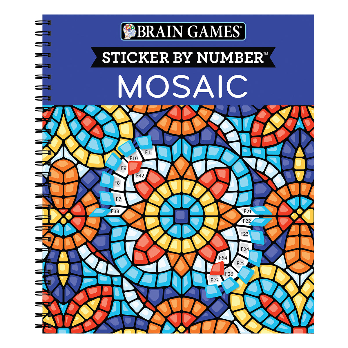 Brain Games Sticker by Number Mosaic 20 Complex Images to Sticker