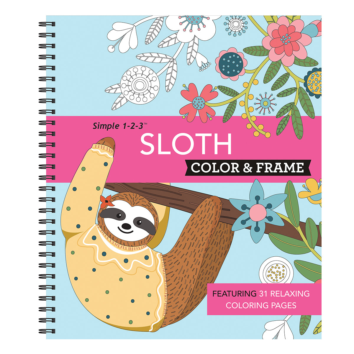 Color & Frame Sloth Adult Coloring Book