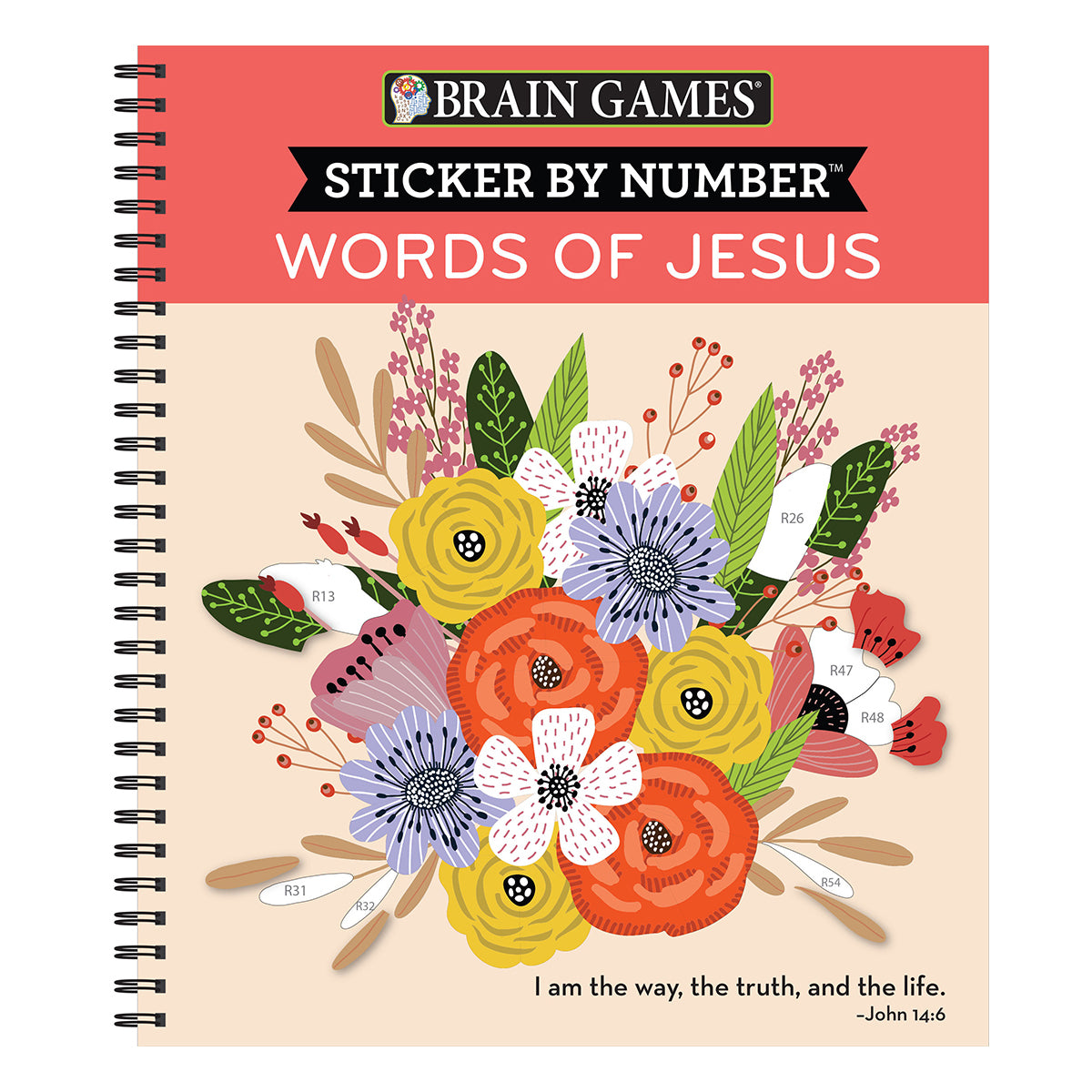 Brain Games Sticker by Number Words of Jesus 28 Images to Sticker