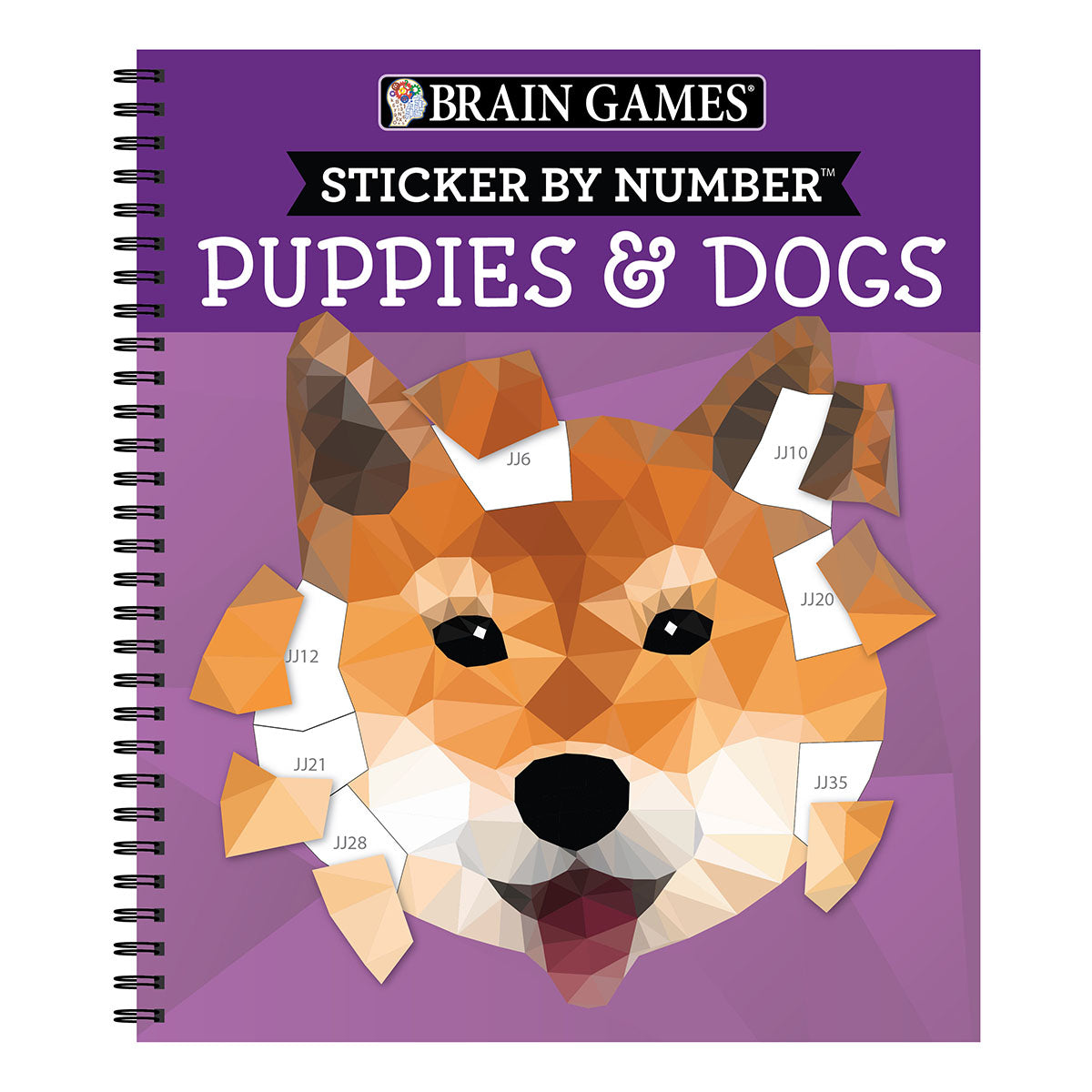Brain Games Sticker by Number Puppies & Dogs 2 Books in 1
