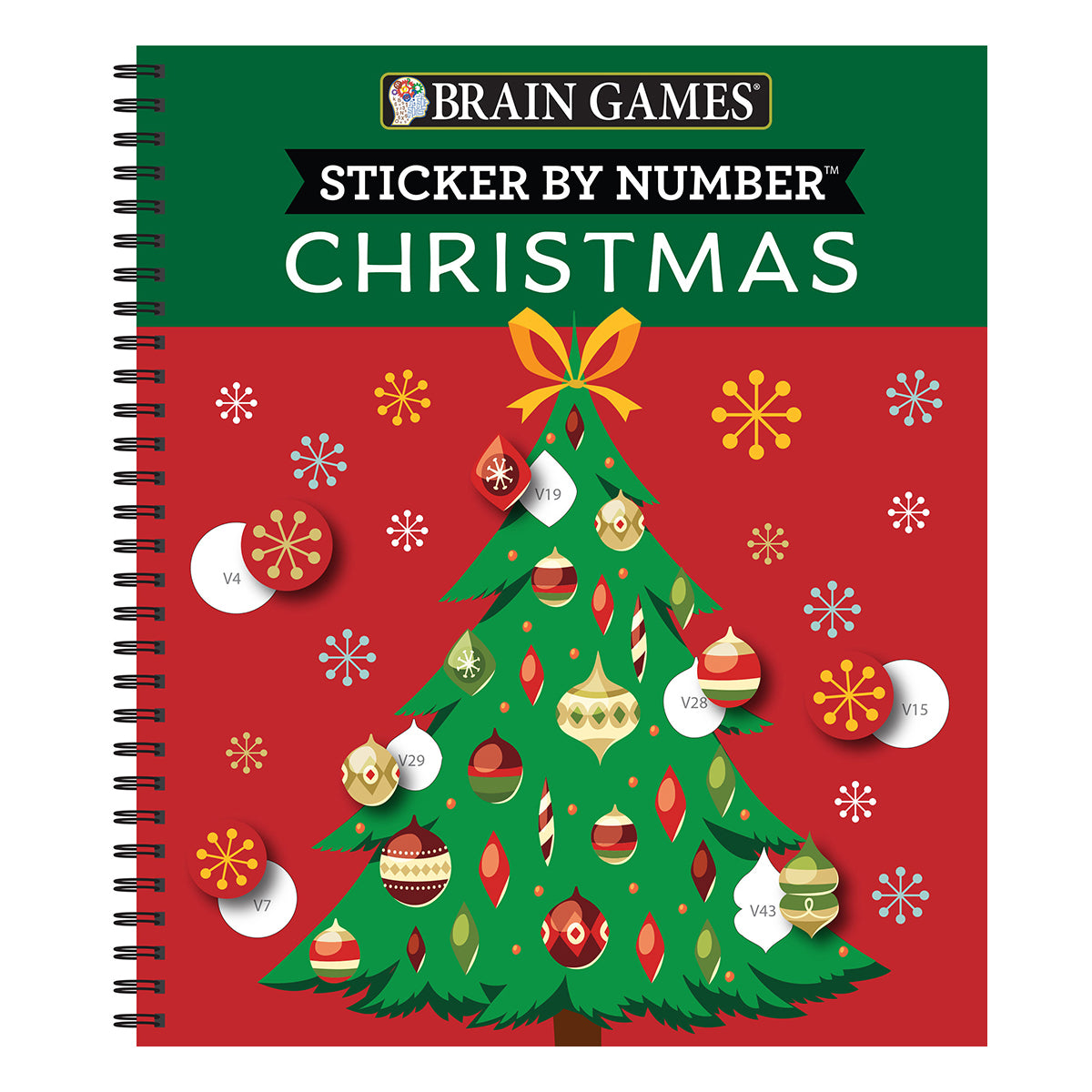 Brain Games Sticker by Number Christmas 28 Images to Sticker Christmas Tree Cover