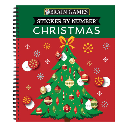 Brain Games  Sticker by Number Christmas 28 Images to Sticker  Christmas Tree Cover