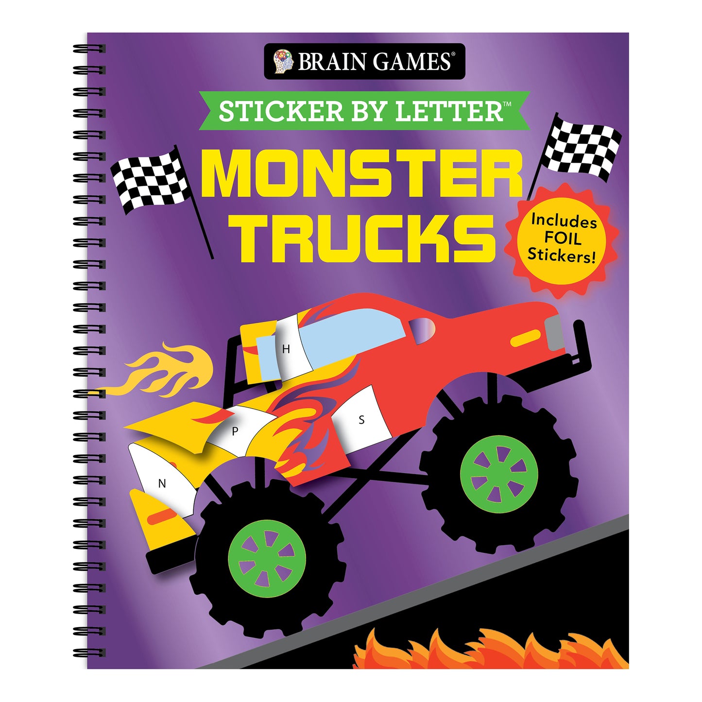 Brain Games Sticker By Letter Monster Trucks