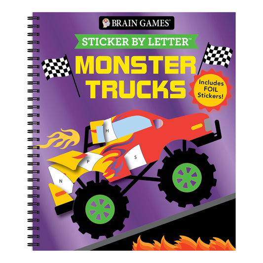 Brain Games Sticker By Letter Monster Trucks