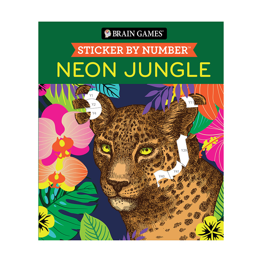 Brain Games Sticker by Number Neon Jungle
