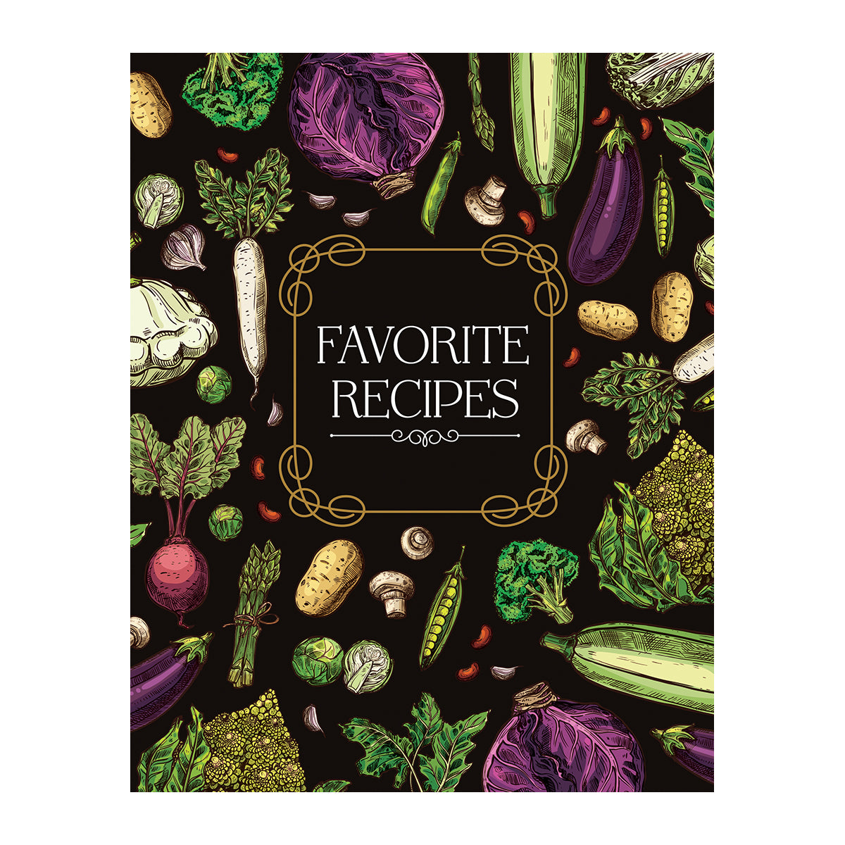 Recipe Book to Write in Your Own Recipes - Favorite Recipes (Vegetable Cover) | Tabbed Sections & Accordion Pocket | Custom Cookbook Keepsake for Her, Mom, Daughter, Wife