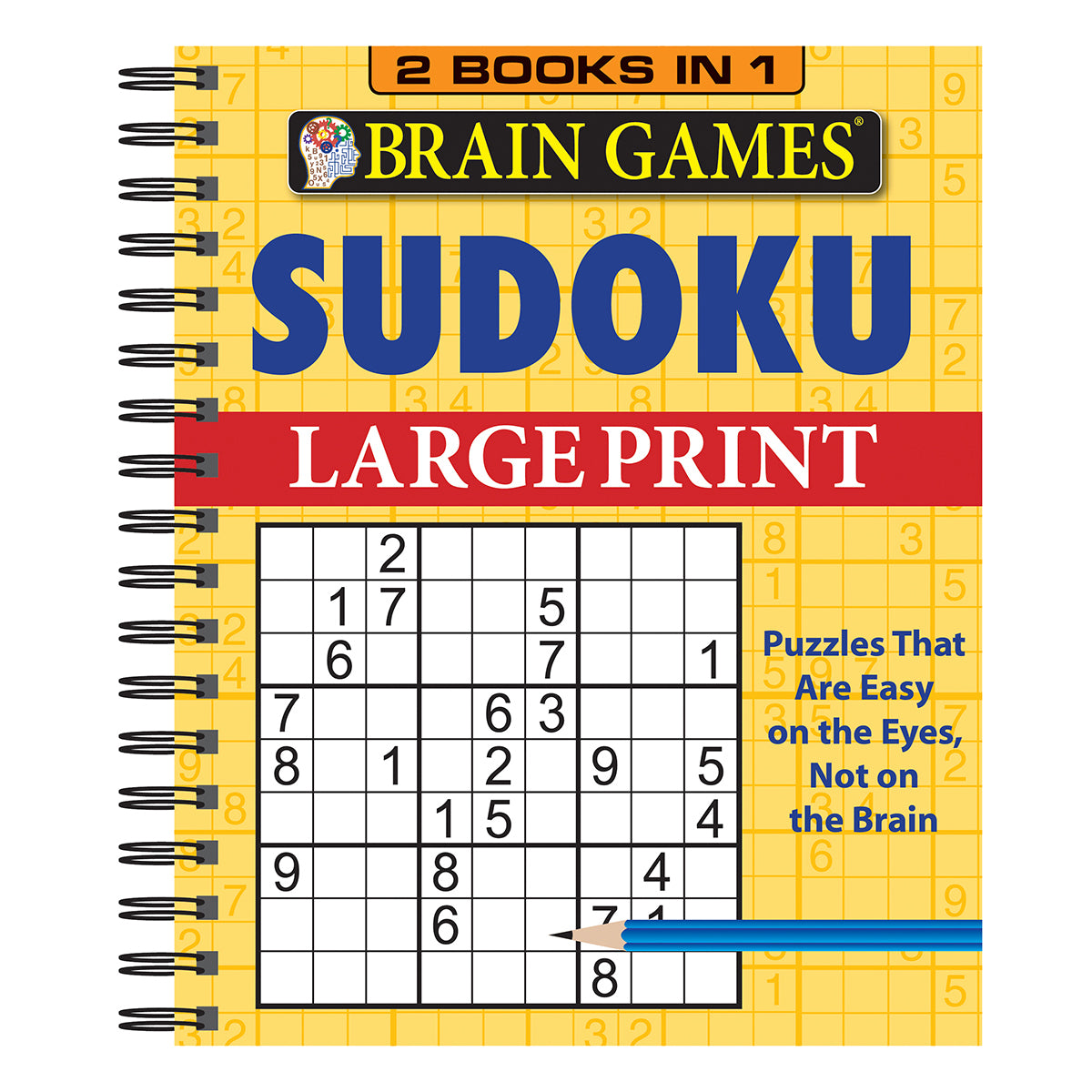 Brain Games - Large Print Sudoku Puzzles (Arrow) - (Brain Games Large  Print) by Publications International Ltd & Brain Games (Spiral Bound)