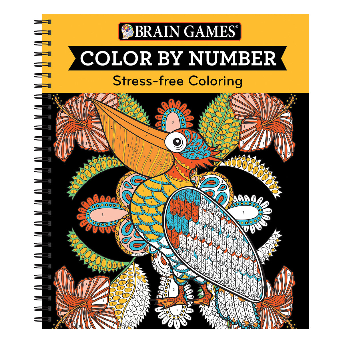 Color Answer Book Brain Games Color by Number StressFree Coloring Orange – pilbooks