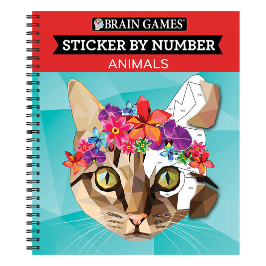 Brain Games  Sticker by Number Animals 28 Images to Sticker