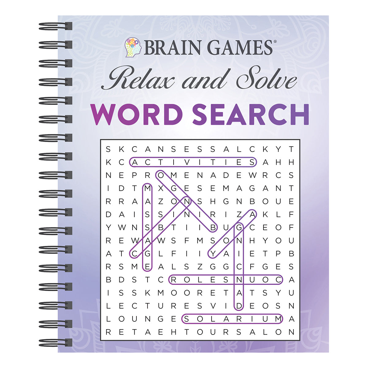 Brain Games  Relax and Solve Word Search Purple