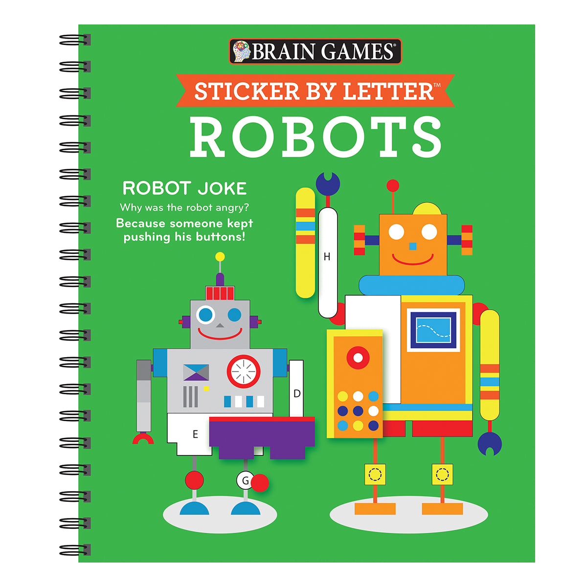 Brain Games  Sticker by Letter Robots Sticker Puzzles  Kids Activity Book