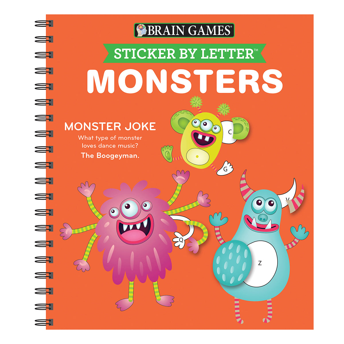 Brain Games  Sticker by Letter Monsters Sticker Puzzles  Kids Activity Book