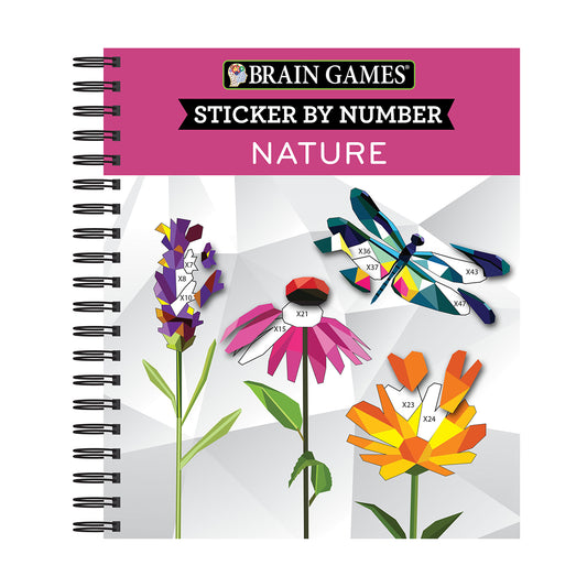 Brain Games  Sticker by Number Nature  2 Books in 1 42 Images to Sticker