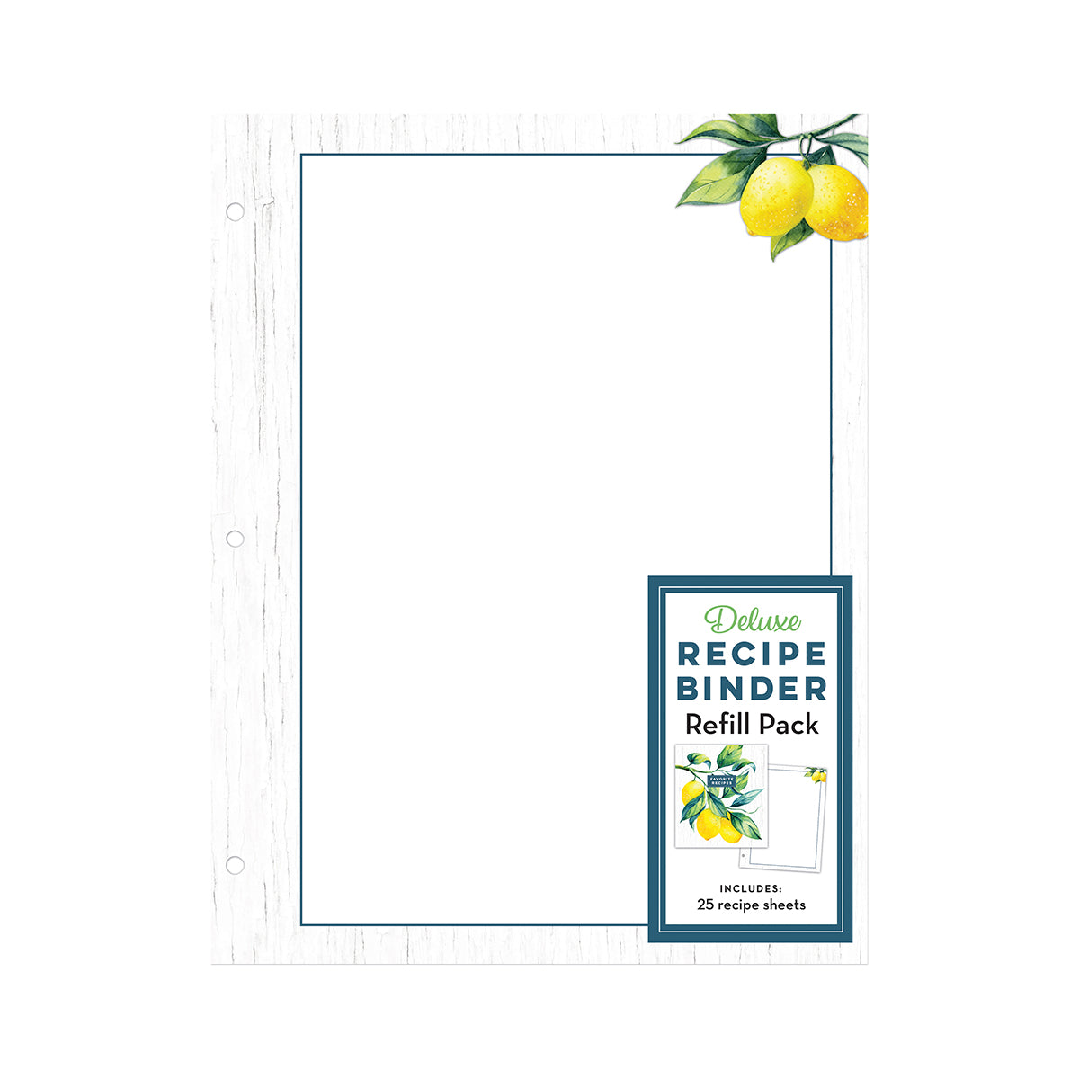 Deluxe Recipe Binder Refill Pack  Favorite Recipes Lemons