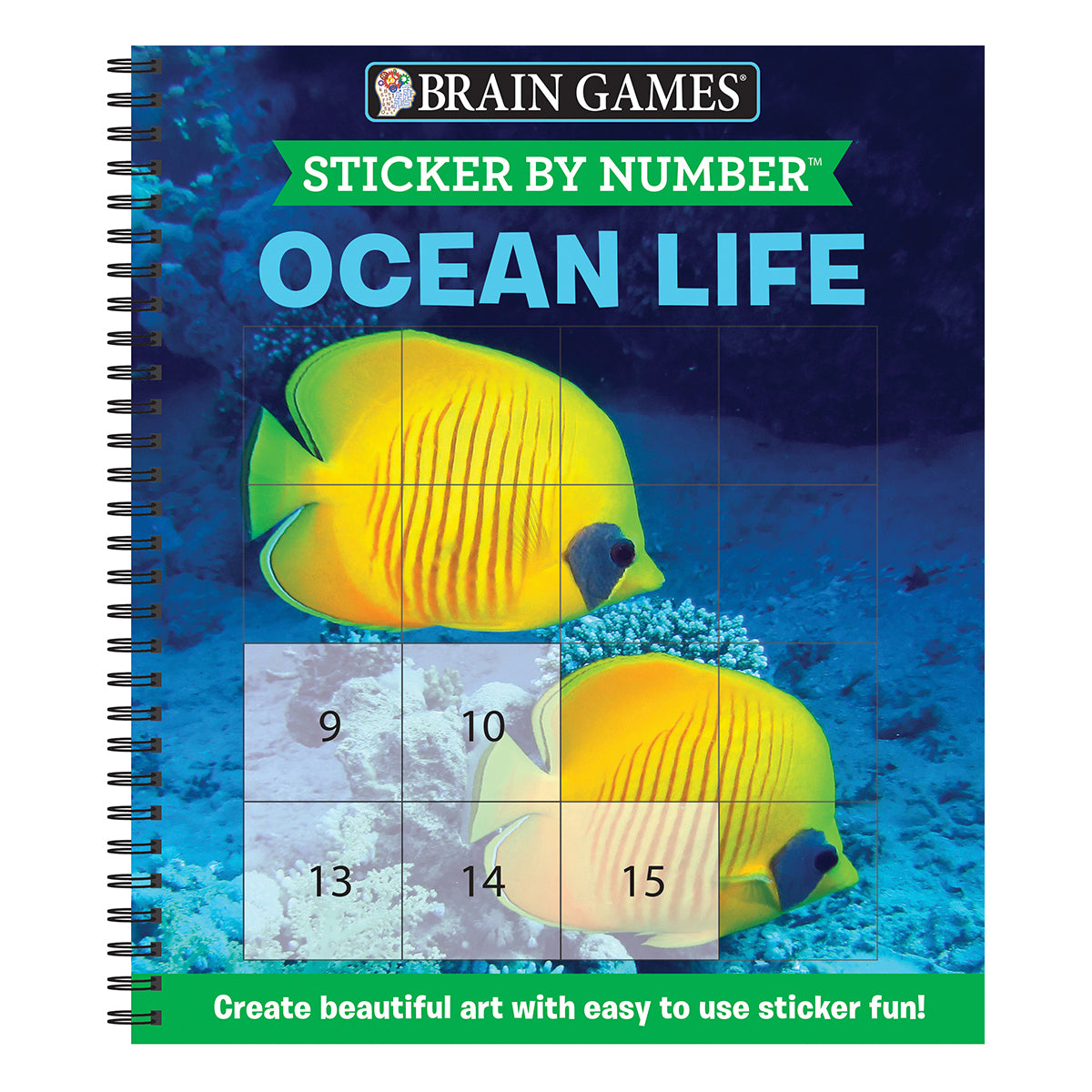 Brain Games  Sticker by Number Ocean Life Easy  Square Stickers