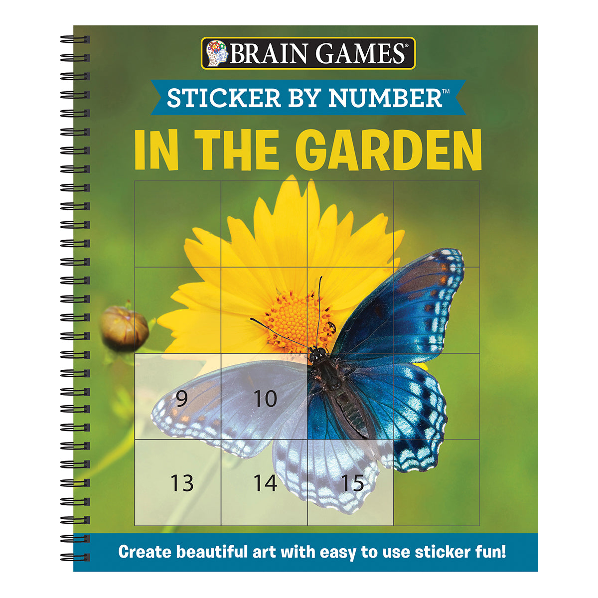 Brain Games  Sticker by Number In the Garden Easy  Square Stickers