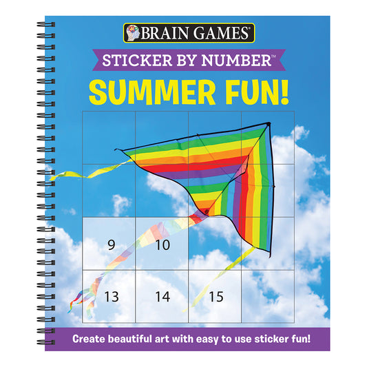 Brain Games  Sticker by Number Summer Fun! Easy  Square Stickers
