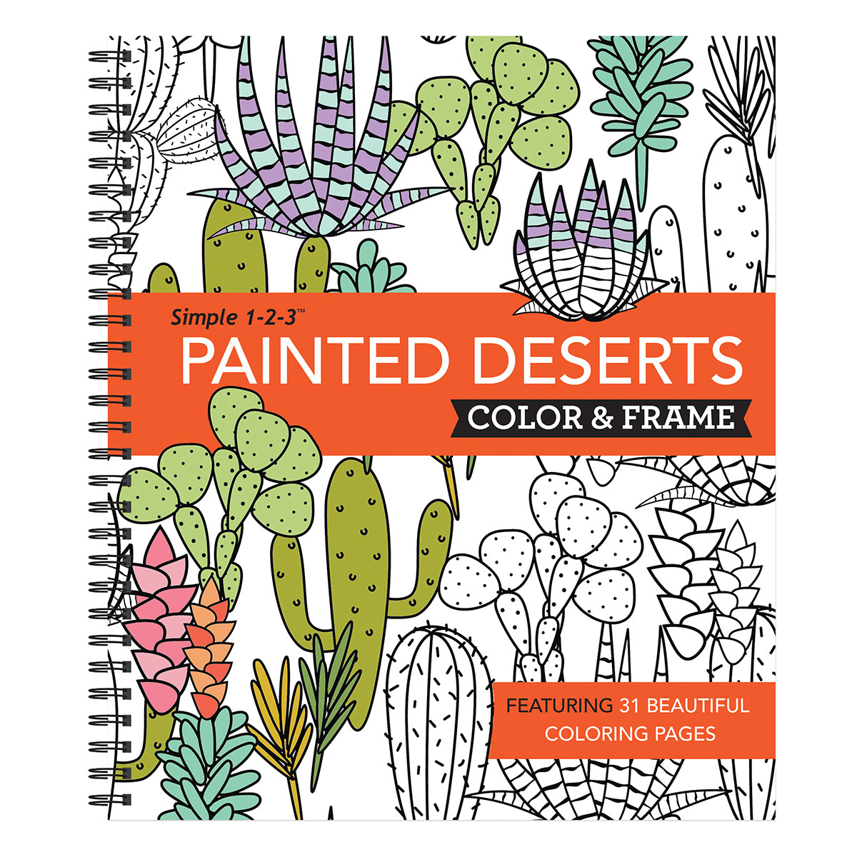 Color & Frame  Painted Deserts Adult Coloring Book