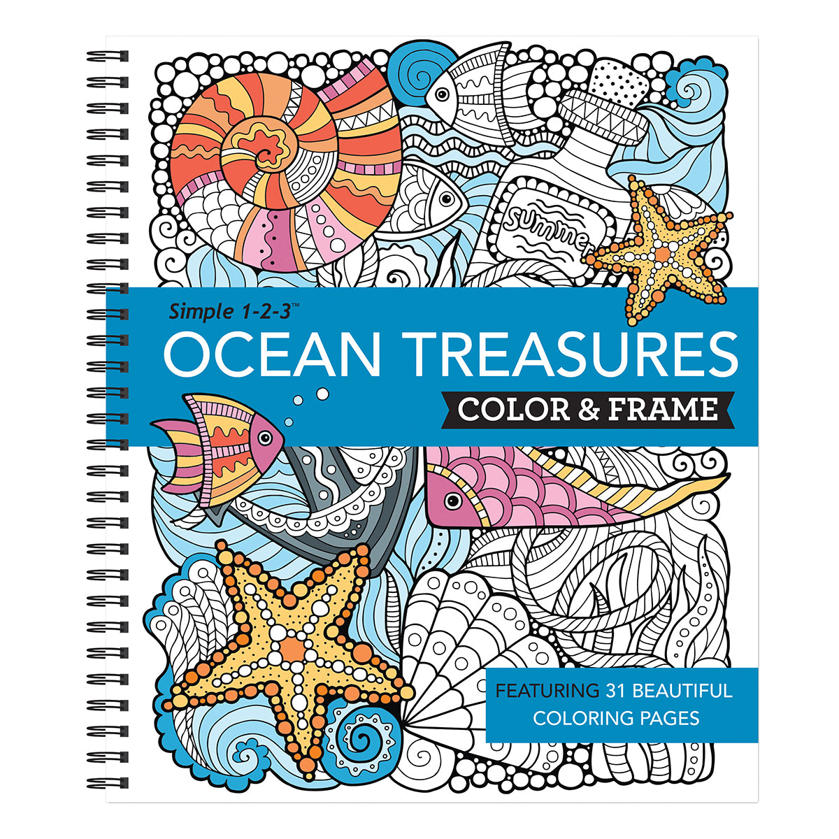 Color & Frame  Ocean Treasures Adult Coloring Book