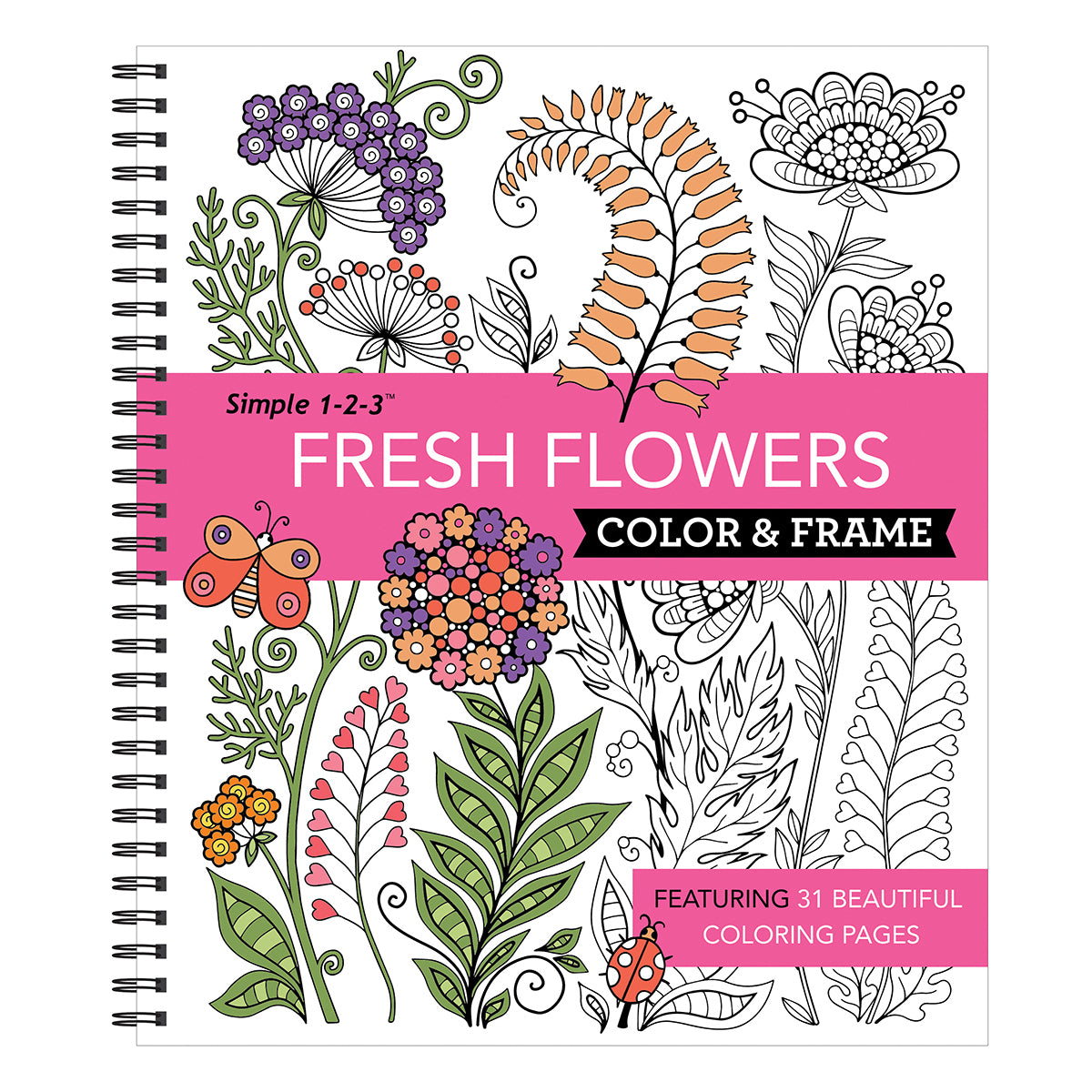 Color & Frame Fresh Flowers Adult Coloring Book – pilbooks