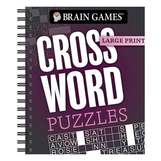 Brain Games  Large Print Crossword Puzzles Dark Gray