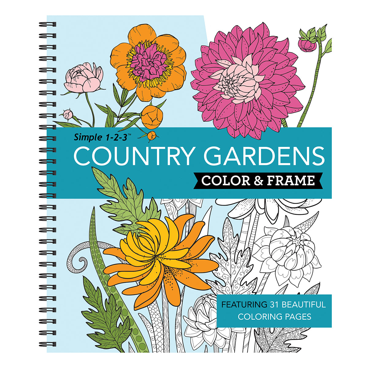 Color & Frame  Country Gardens Adult Coloring Book