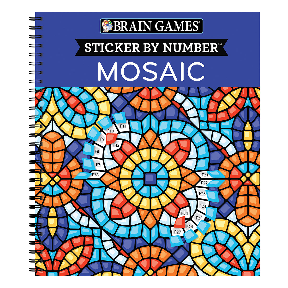 Brain Games  Sticker by Number Mosaic 20 Complex Images to Sticker