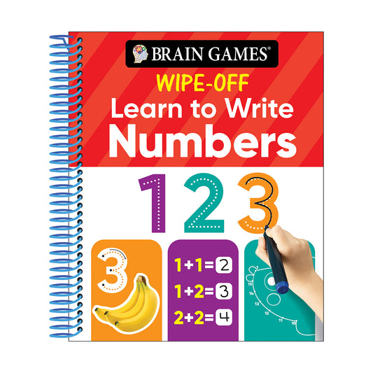 Brain Games Wipe-Off  Learn to Write Numbers Kids Ages 3 to 6