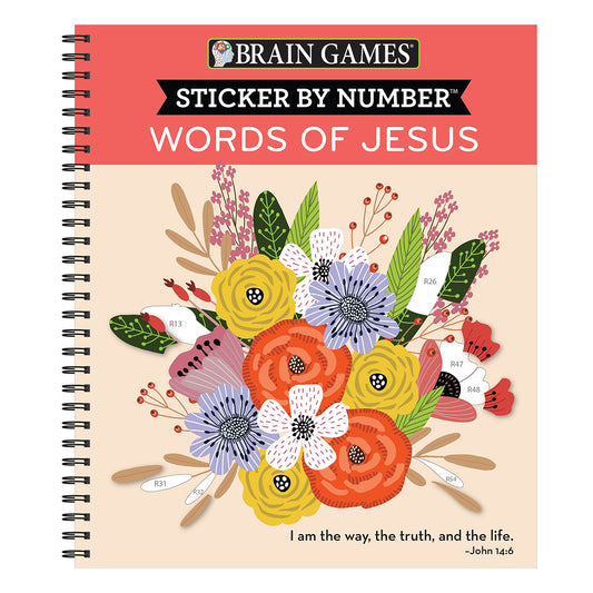 Brain Games  Sticker by Number Words of Jesus 28 Images to Sticker