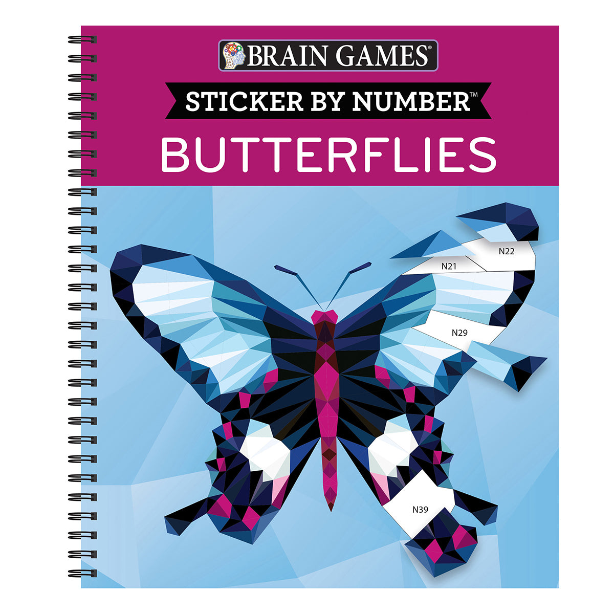 Brain Games  Sticker by Number Butterflies  2 Books in 1 42 Images to Sticker