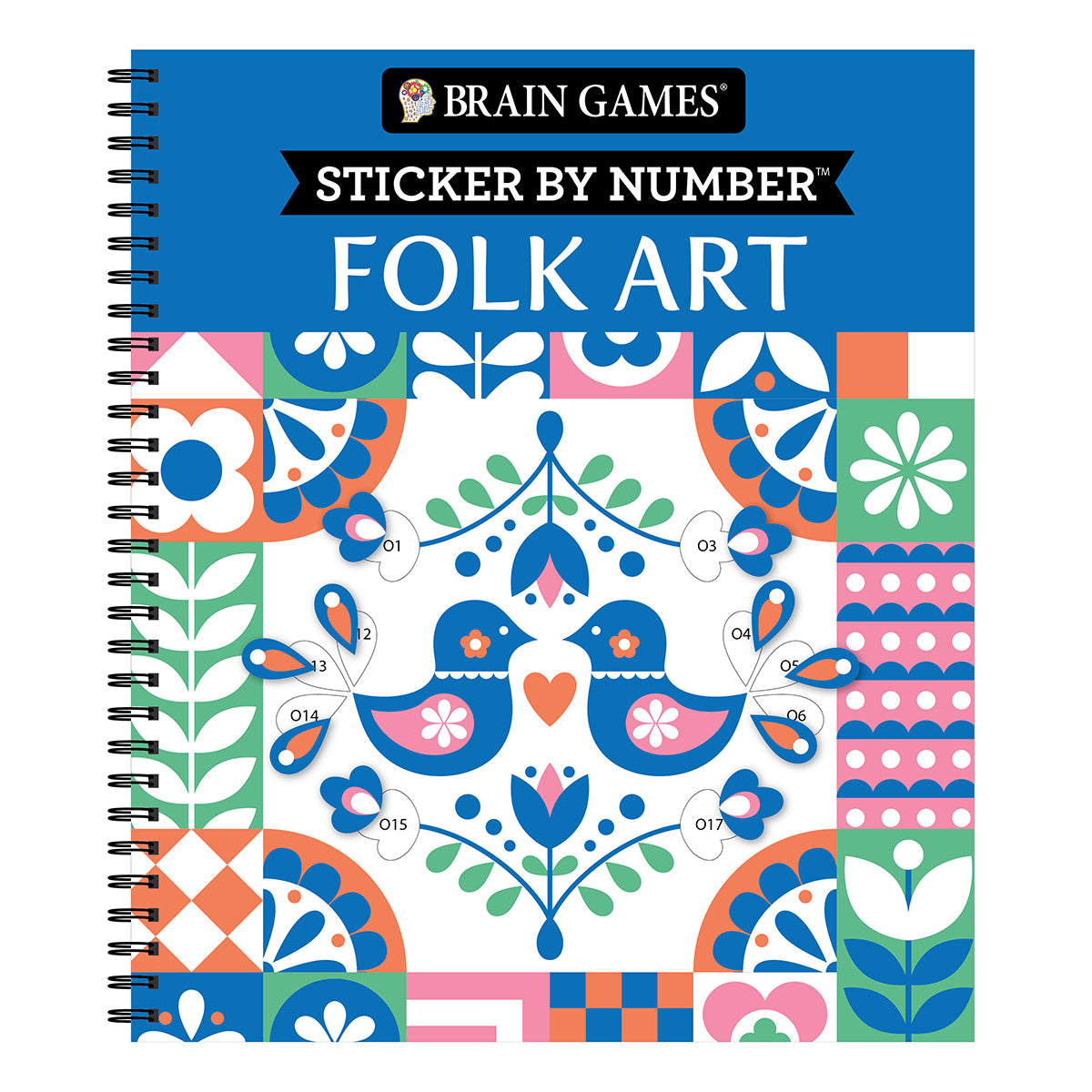 Brain Games  Sticker by Number  Folk Art
