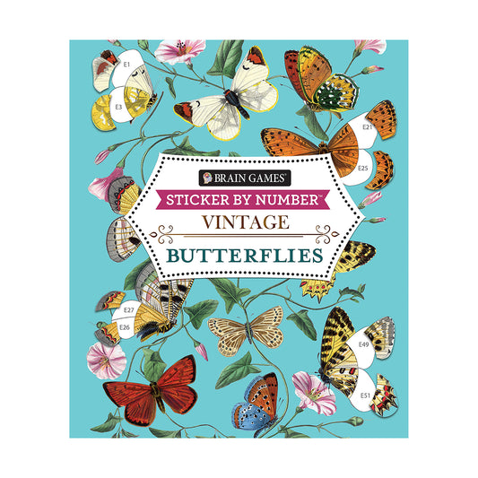 Brain Games Sticker by Number Vintage: Butterflies