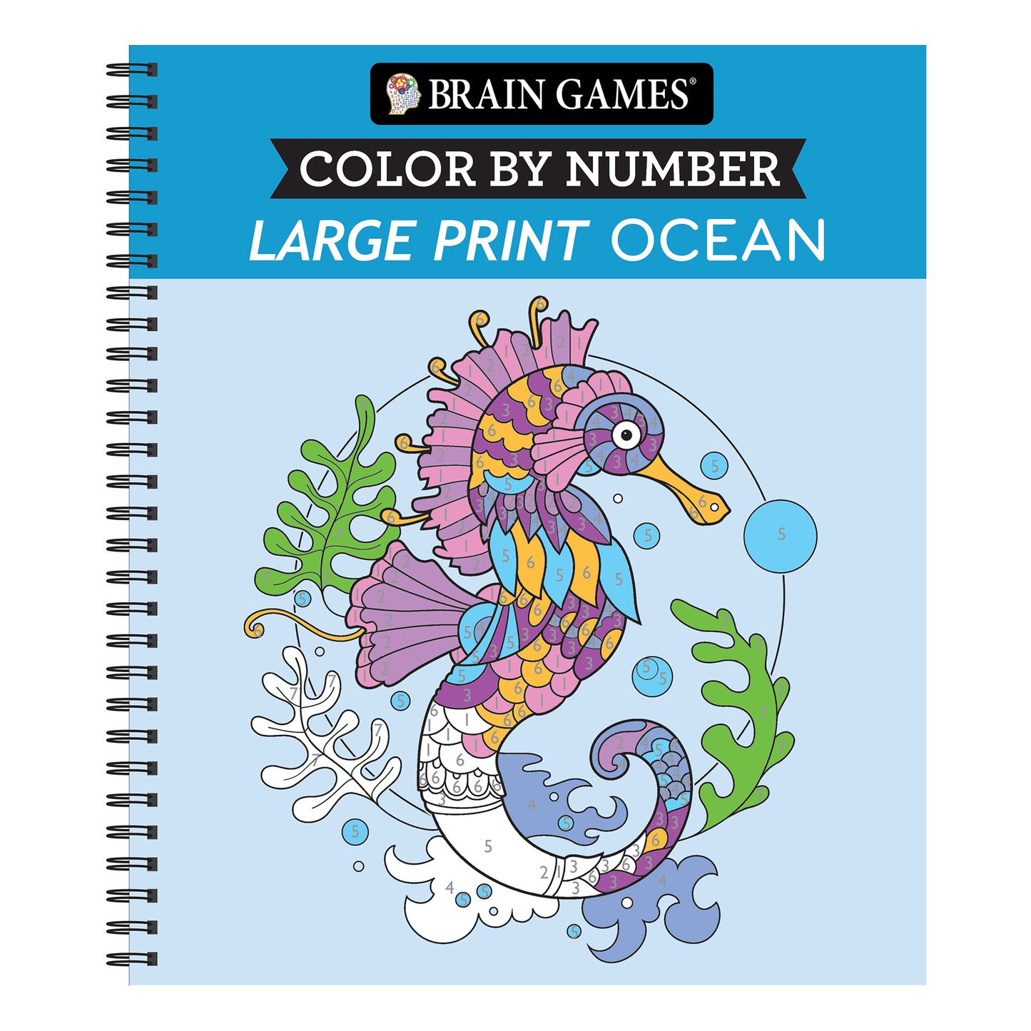 Brain Games Color by Number Large Print Ocean